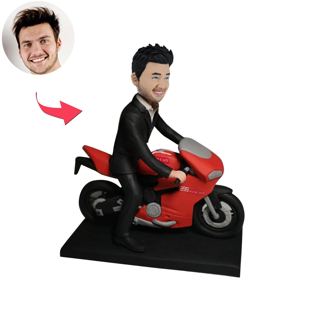 Motorcycle Boy Bobblehead Doll