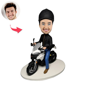 Father's Day Personalized Bobblehead Gift with Motorcycle