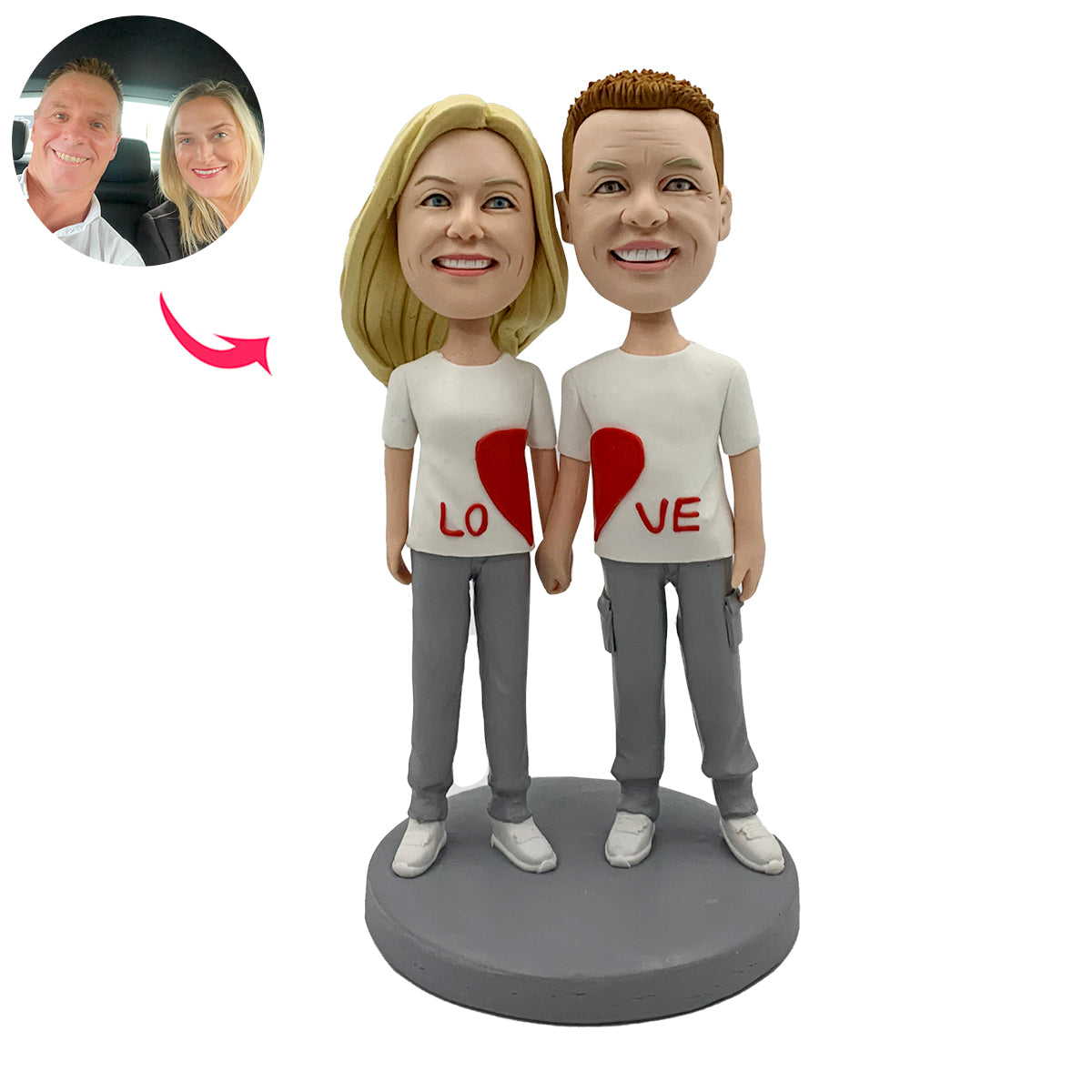 Heart Couple Bobblehead Craft