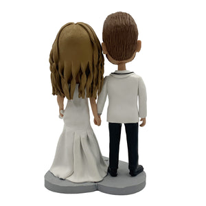 Custom Wedding Bobblehead with White Clothing