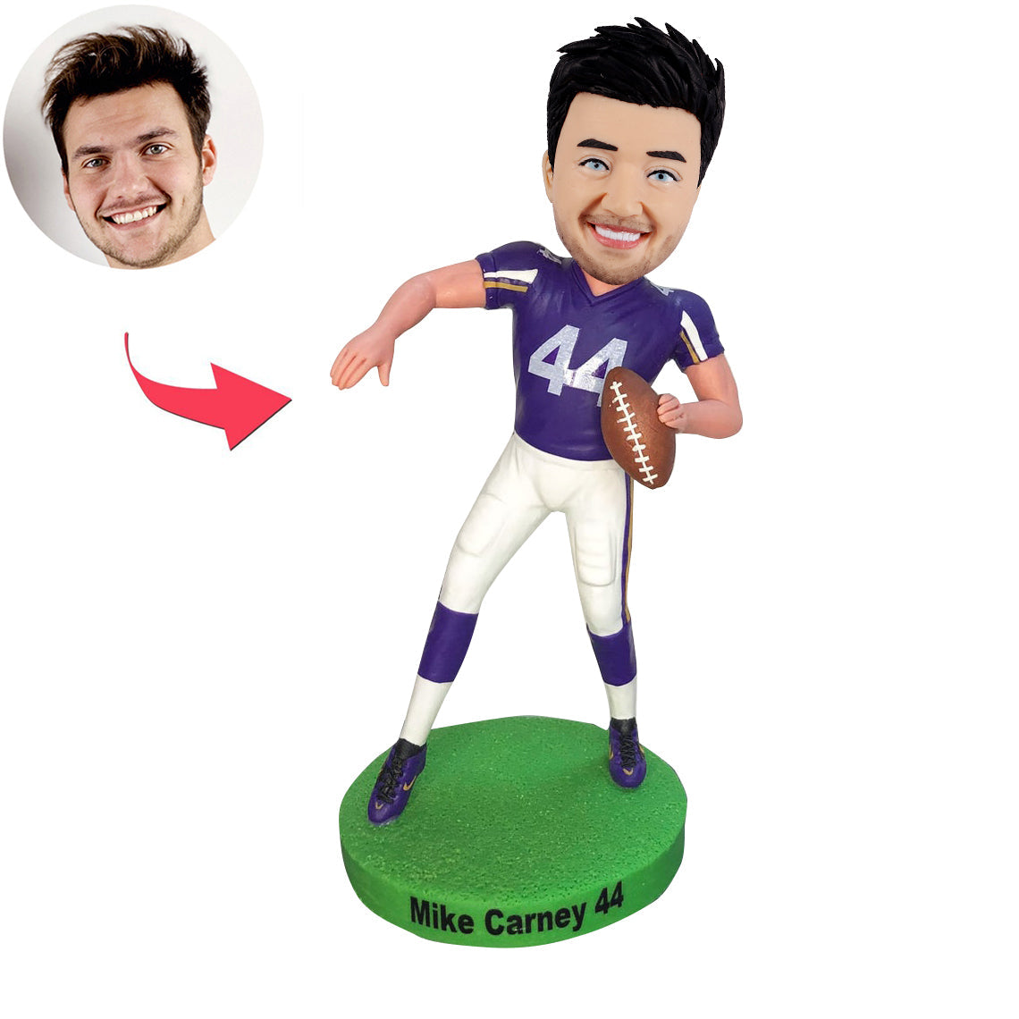 Custom American Football Bobblehead Catch Ball with One Hand