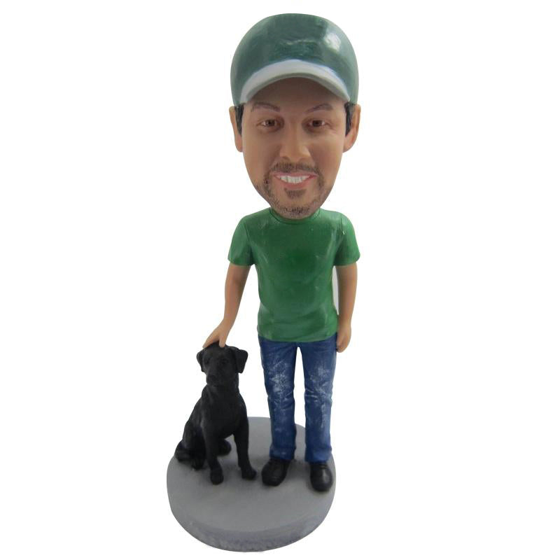 Casual Man & Pet Custom Bobblehead
