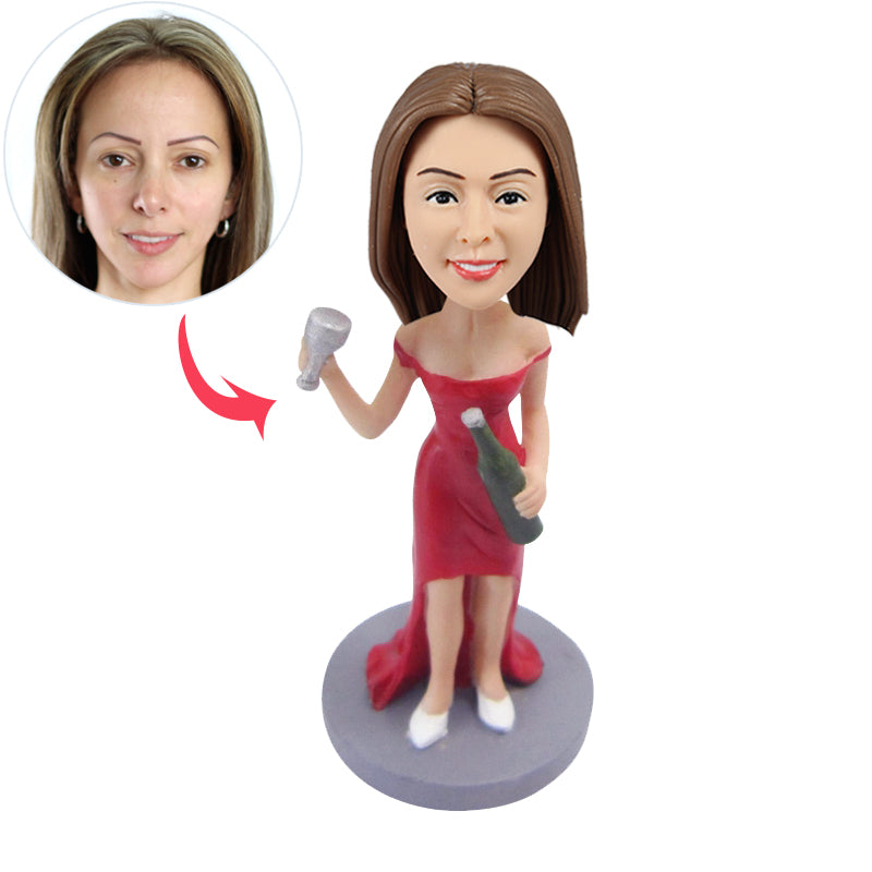 Female Bartender Custom Bobbleheads - BobbleGifts