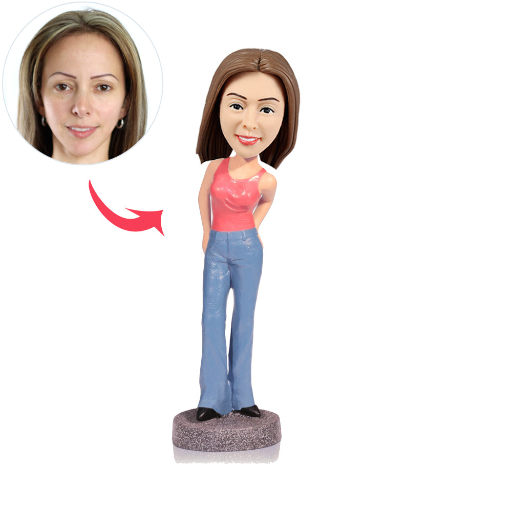 Casual Femal Personalized Custom Bobblehead - BobbleGifts