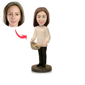 Female Chef Custom Bobbleheads - BobbleGifts