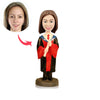 Custom Graduation Bobbleheads Hold Diploma - BobbleGifts