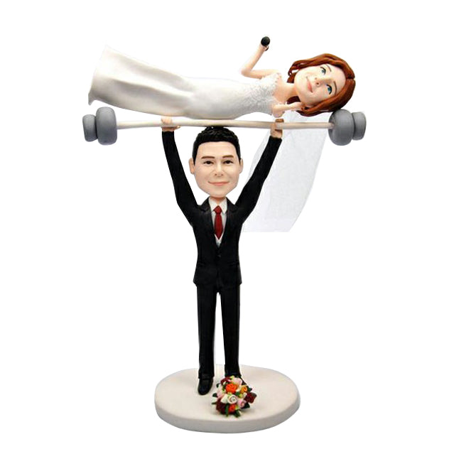 Custom Weight Lifting Couple Bobblehead