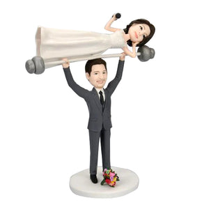 Funny Wedding Couples Cake Topper Custom Bobbleheads