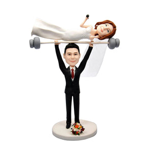 Funny Wedding Couples Cake Topper Custom Bobbleheads