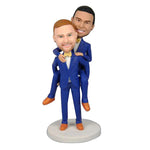 Custom LGBTQ Grooms in Suit Wedding Cake Topper