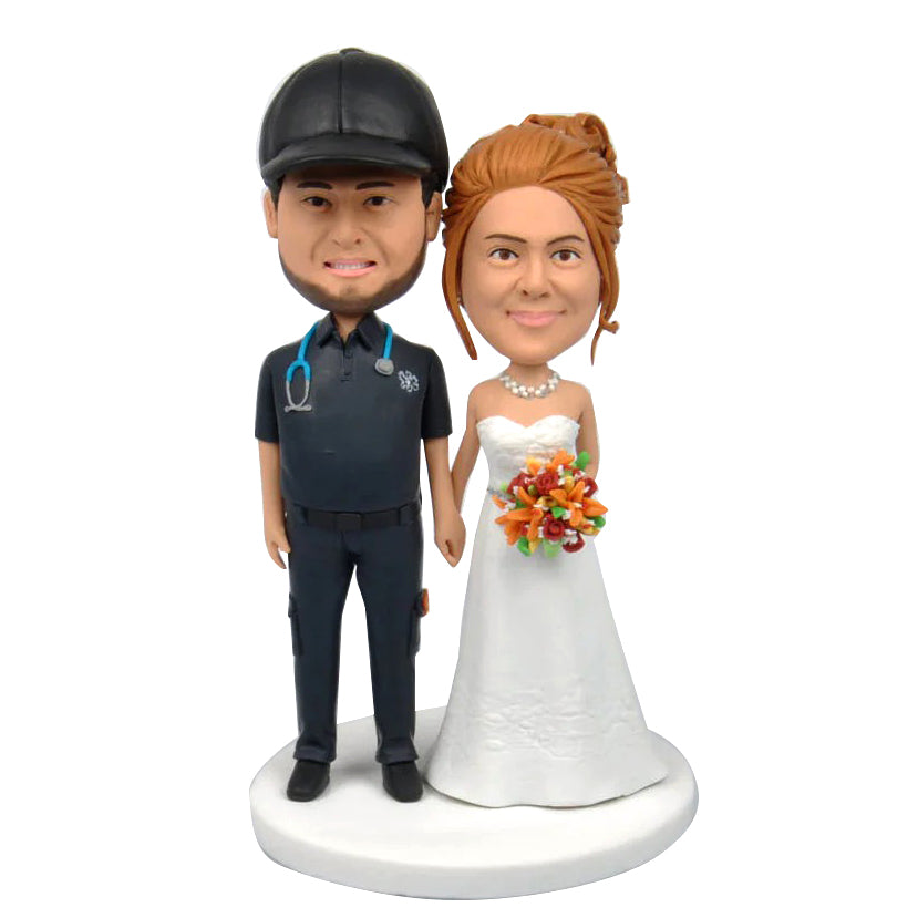 Custom Bobbleheads Doctor Wedding Couple