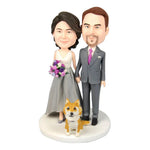 Custom Wedding Couples Bobblehead with Pet