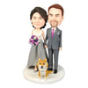 Custom Wedding Couples Bobblehead with Pet