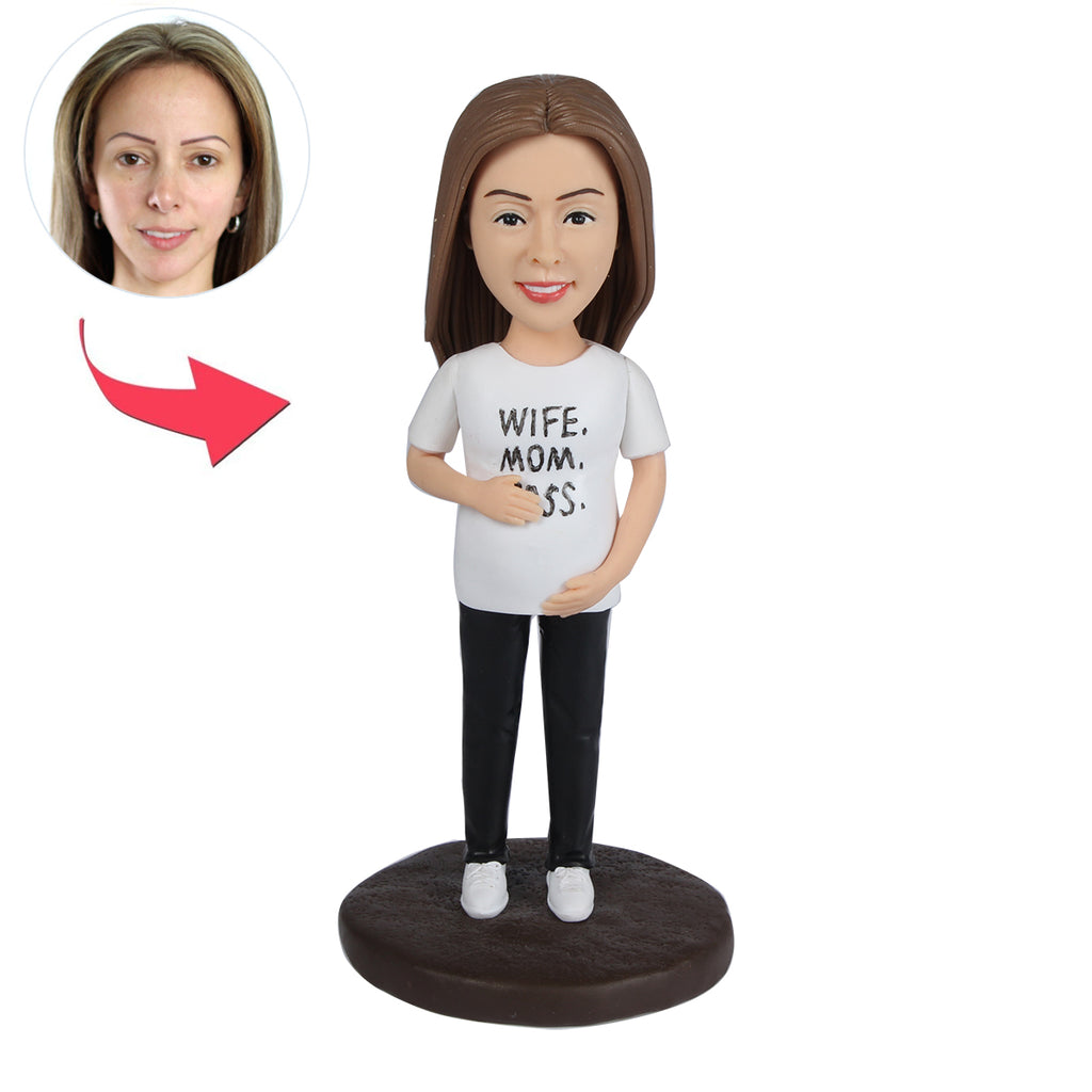 Custom Pregnant Mom Bobbleheads