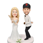 Custom Wedding Couple Bobblehead for Baseball Fans