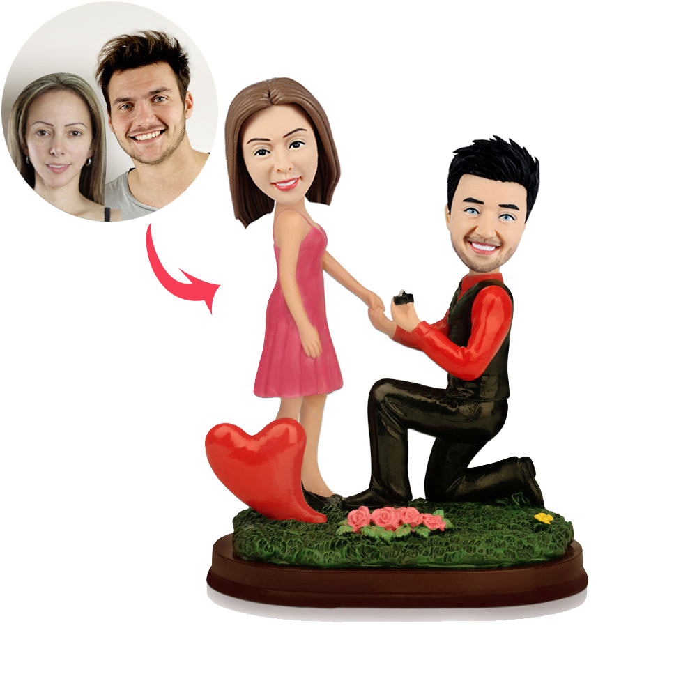 Custom Engagement Couple Bobbleheads - BobbleGifts