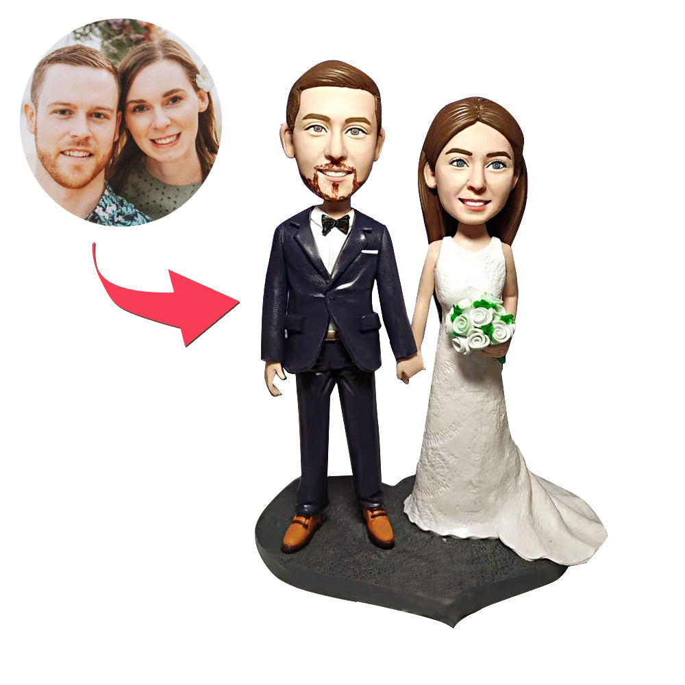 100% Head-To-Toe Fully Customizable Couples Bobblehead From Photo ...