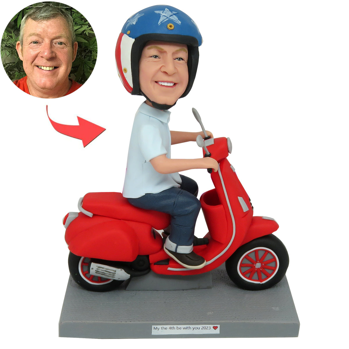 bobblehead motorcycle helmet Custom Bobblehead for Father's Day Gift In Motorcycle 18cm(7in Only More) / Bobble Head (Only More) / Standard Sculpting