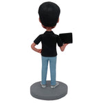 Custom Bobblehead Male Software Engineer with Computer