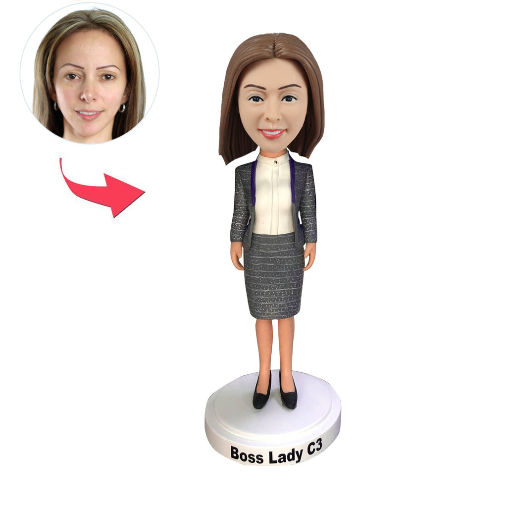 Custom Female Office Manager Bobblehead with Skirt