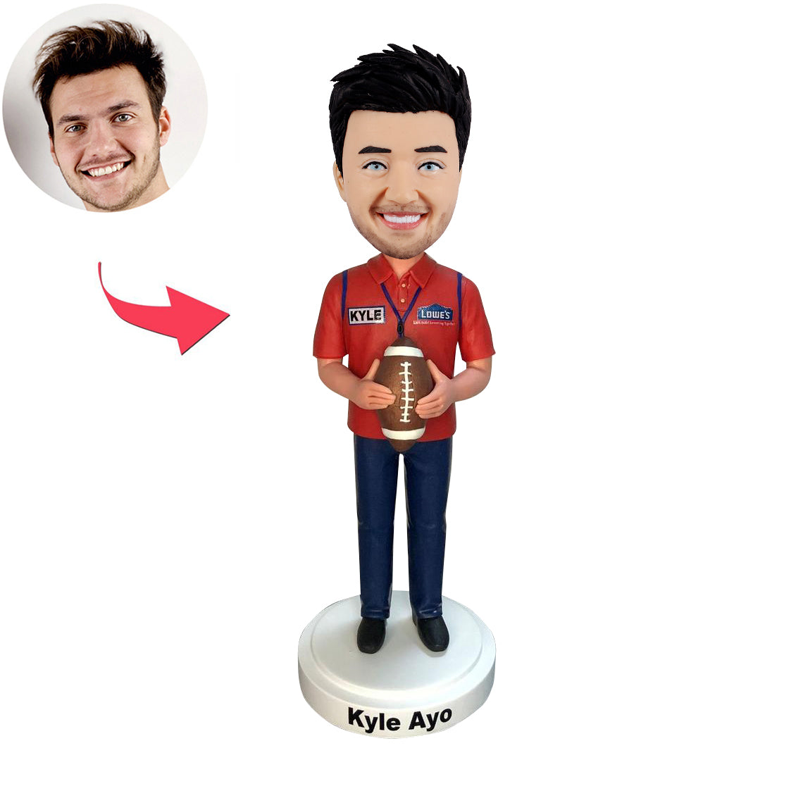 Custom Rugby Player Bobble Head