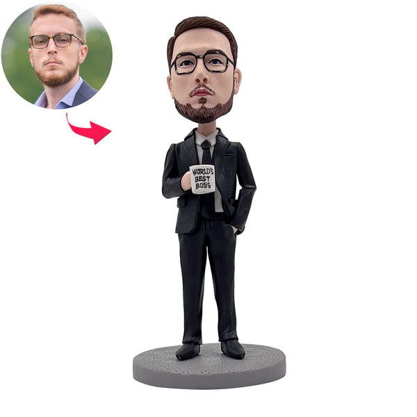 Boss Pet Dog Bobblehead - Executive With Companion Gift