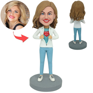 Custom Mom Bobblehead In Sportswear Mother's Day Gift