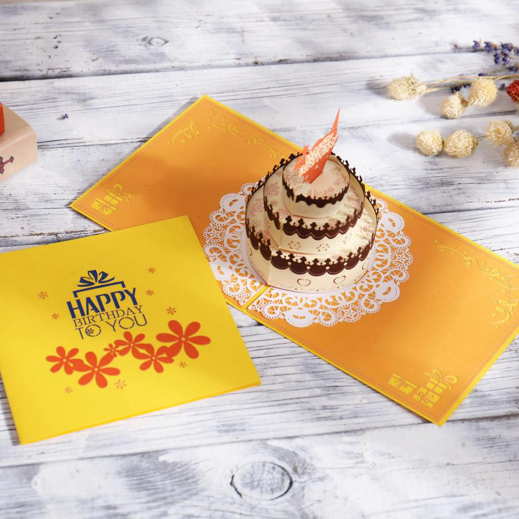 Happy Birthday Cake Pop-up Greeting Card