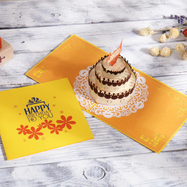 Happy Birthday Cake Pop-up Greeting Card